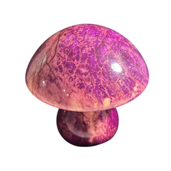 Other - Vintage Alabaster Hand Carved Mushroom Made in Italy Purple Stone Figurine